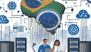 Alt text: "Empreendedor brasileiro analisando dados em um laptop, ilustrando como implementar machine learning em pequenas empresas, conforme descrito no guia prático."