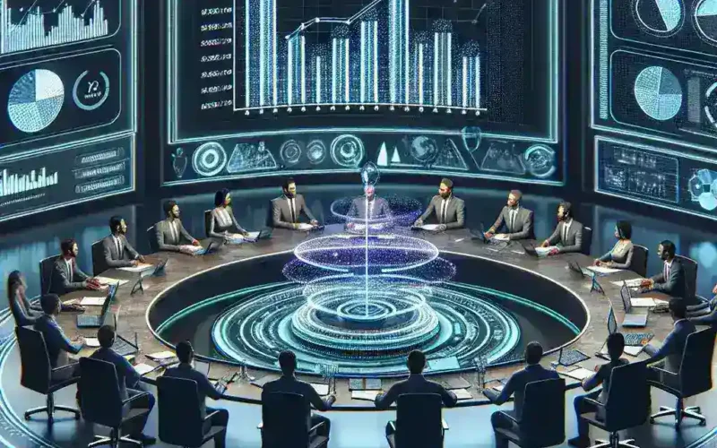 "Business team analyzing reseller agreement compliance using data analytics tools for effective channel management in the tech industry."